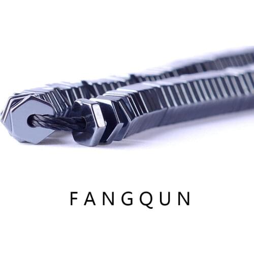 Natural stone 1.2*5.2mm Hematite beads Bright black Hexagon shape Loose Beads for DIY Necklace Bracelet Jewelry Making