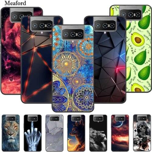 For Asus Zenfone 7 Pro Case Luxury Silicone TPU Soft Cover Phone Case for ZenFone 8 Flip Shockproof Cartoon Bumper Funda Coque