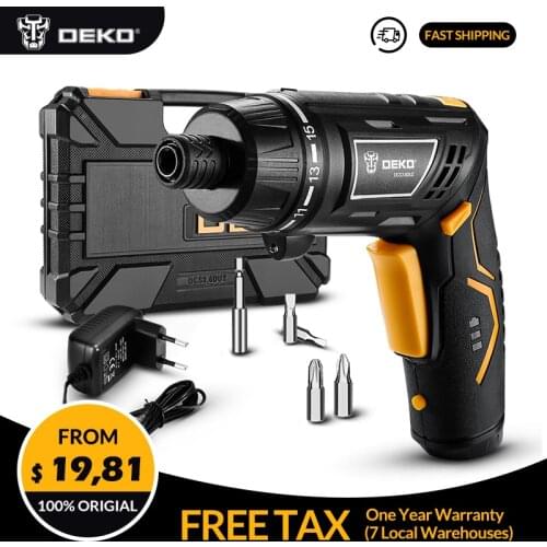 DEKO DCS3.6DU2 Cordless Electric Screwdriver Household Rechargeable battery Screwdriver with LED Torch