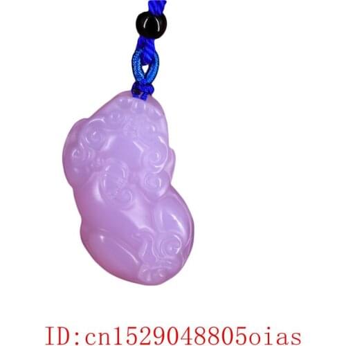 Purple Jade Pixiu Pendant Charm for Jewelry Women Fashion Chinese Amulet Gifts Men Jadeite Natural Carved Necklace
