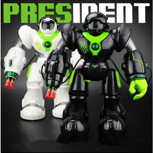Intelligent voice rc robot kids educational rc toys dancing Rotating light Multifunctional charging robot toy without color box