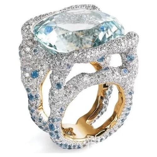 Women Fashion 925 Sterling Silver Ring Luxury Natural Sapphire Christmas Birthday Gift Wedding Engagement Party Ring Size 5-11