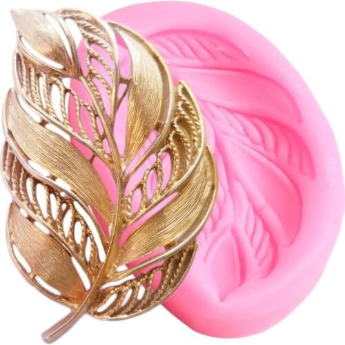 Leaf Silicone Mold Cupcake Topper Fondant Moulds DIY Party Cake Decorating Tools Candy Chocolate Mold Jewelry Pendant Clay Molds