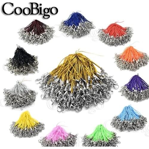 Lanyard Lariat Strap Cords Lobsters Clasp Rope Hooks Mobile Phone Set Charms Keychain Bag DIY Handmade Accessory Colorful 100pcs