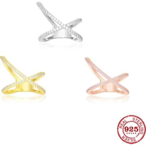 Fashion Charm Sterling Silver Copy 1:1 Replica, Silver X-Shaped diamond Ring Women Monaco Jewelry Gift With Logo