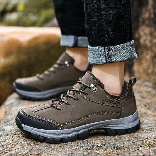 Hiking Shoes Mens Waterproof Non-slip Wear-resistant Low-top Outdoor Sports Shoes Off-road Hiking Shoes Factory Direct Sales