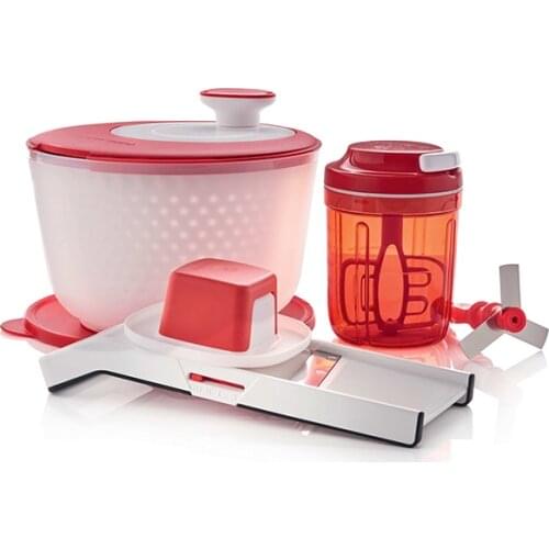 Tupperware Mega Preparation Set, Modern Salad Dryer, Super Chef II Electric Food Processor, Practical Slicer Mandolin