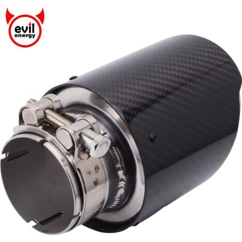 Evil energy Car Carbon Fiber Exhaust Muffler Tip 2.5" Inlet 4.0" Outlet Exhaust Tip Pipes For VW AUDI BENZ BMW PORSCHE