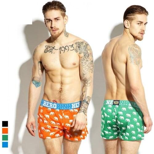 Pink Hero 2016 New Cartoon Animal Print Mens Cotton Pants Home Arrow Factory Wholesale Mens Underwear Boxers Shorts Men