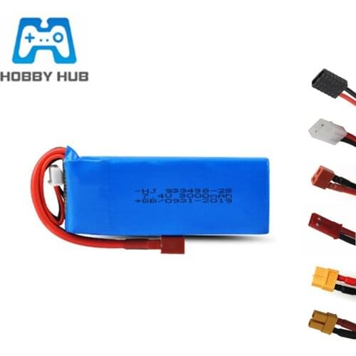 Upgrade 7.4V 3000mAh Lipo Battery For Wltoys 1/14 144001 RC toy Car Spare Parts 2s 7.4V Battery T JST Plug For 144001