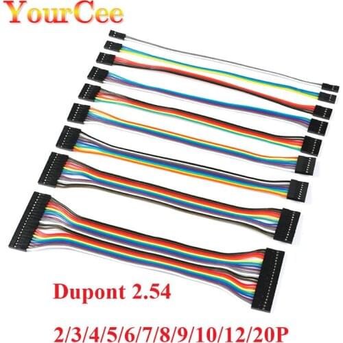 5Pcs Dupont Cable 20CM length Female to Female 2/3/4/5/6/7/8/9/10/12/20Pin Jumper Color Wire Copper Wire Dupont For DIY Kits New