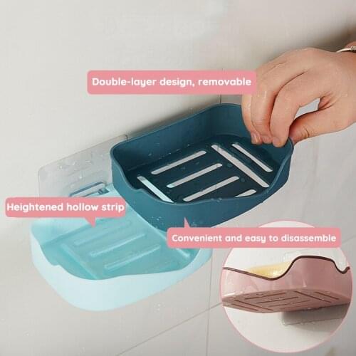 Bathroom Shelf Storage Wall-mounted Soap Box Without Traces Paste Soap Box Storage Rack Organizer Wall Shelf Household Items