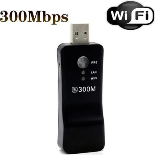 Portable Wireless Booster USB Universal 300Mbps 2.4G Wifi Adapter RJ-45 Port Ethernet Network Bridge Repeater Client For Laptop