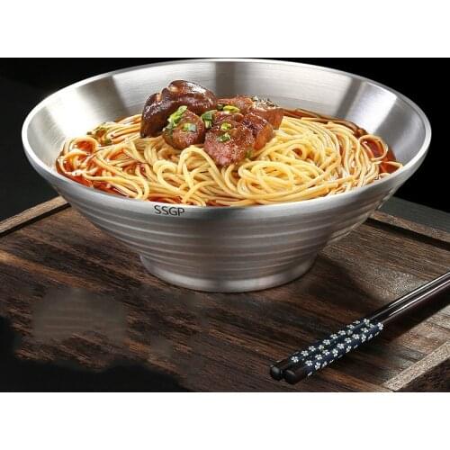 304 stainless steel ramen bowl for eating and drinking soup bowl Japanese anti-scalding creative bowl