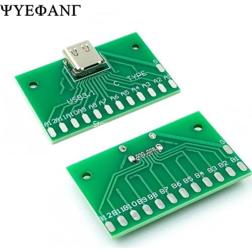 USB 3.1 Type C Connector 24 Pins Female Socket Connector Plug for Solder Wire & Cable 24P PCB Board Module