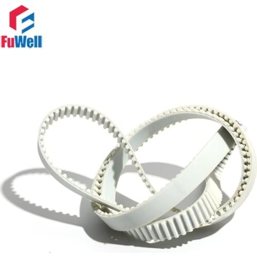Timing Pulley Belt HTD5M White PU 5M-4600/4610/4620/4630/4640 Toothed Belt 15/20/25/30mm Width Polyurethane Transmission Belt