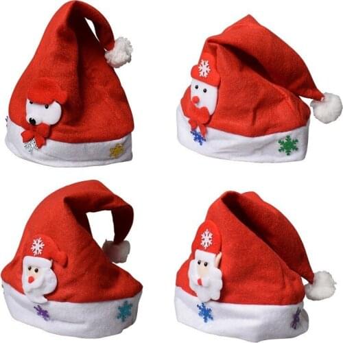 2021 Lucky Christmas gift luminous Christmas hat 10Pcs Suitable for Festive Party New Year Children Gifts Decor
