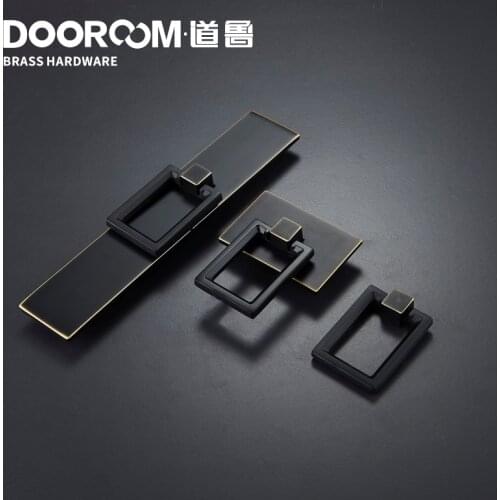 Dooroom Brass Furniture Handle Wardrobe Dresser Cupboard Cabinet Drawer Pull Modern Southeast Asia HK American Knob Black Bronze