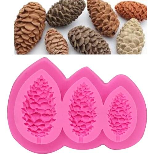 Sugarcraft Pine cones Silicone mold fondant mold Pine nuts Christmas cake decorating tools chocolate mold T1217
