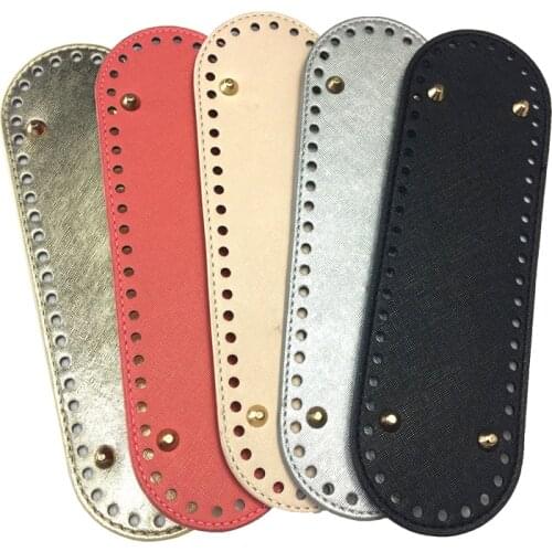 26x8cm Bag Bottom Oval PU Leather Bottoms with Holes Accessories for Knitting Handbag Crossbody Messenger Bags DIY Parts KZBT011