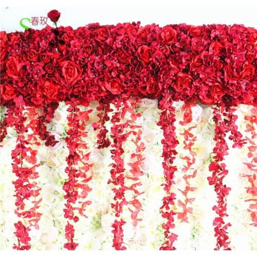 SPR High quality 2m/lot wedding flower wall stage or backdrop decorative wholesale artificial flower table centerpiece