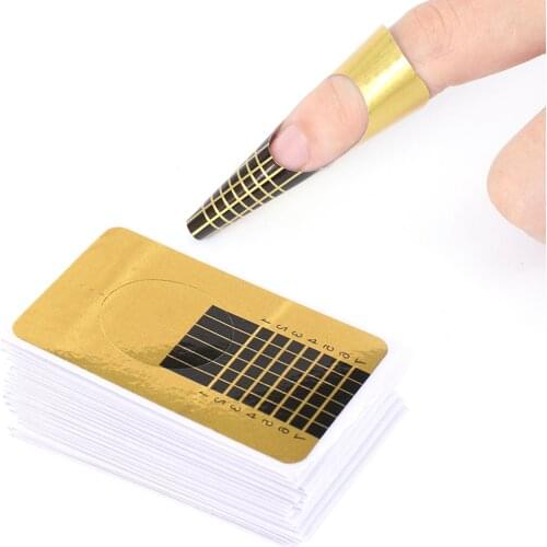 50/100pcs Nail Extension Stencils French Manicure Nail Forms Stickers Acrygel Quick Building UV Gel Molds Accessories FBNJ070
