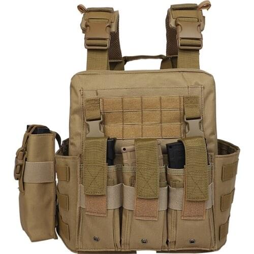 Outdoor MOLLE camouflage multifunctional tactical vest Wear-resistant Cycling Training waistcoat about Khaki Army Green Black MC