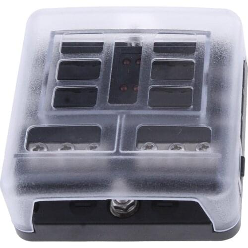 Universal Car Boat 6 Way Fuse Box Holder Block w/ LED Warning