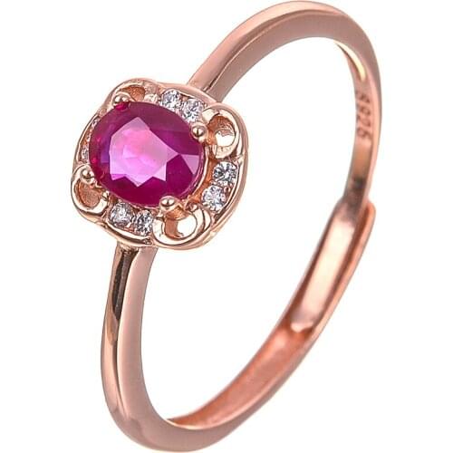 Top Quality Simple Bezel Setting Natural Ruby Ring Wedding Ring Jewelry Full Sizes Wholesale