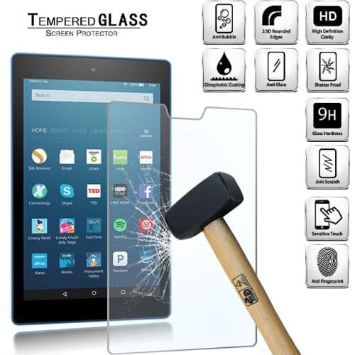 Tablet Tempered Glass Screen Protector Cover for Amazon Fire HD 8 (2016) Alexa Anti-Scratch Explosion-Proof Tempered Film
