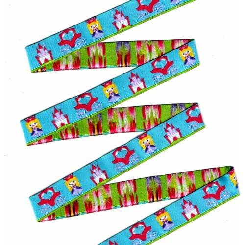 ZERZEEMOOY 5/8 inch 16mm 10 Yard/Rolls Castles And Princesses Cartoon Jacquard Ribbon