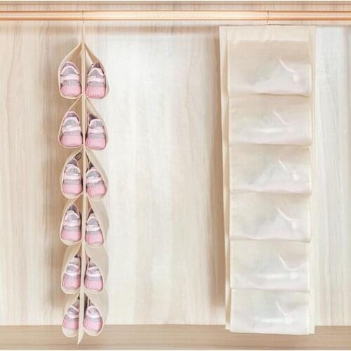 Room Organizer Storage Shelf Simple Household Non-Woven Shoe Containrers Hanging Bags Dust-Proof Rotating Shoe Bag