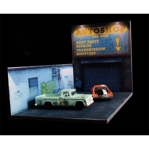 1/64 1/43 American street car parking lot/warehouse Model car decoration