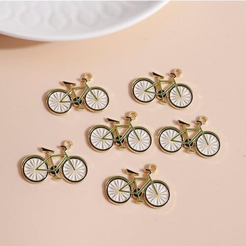 10pcs/lot 27*18mm Enamel Bicycle Charms for Jewelry Making Handmade Craft DIY Necklaces Pendants Bracelets Accessories