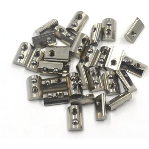 2020 European Standard Aluminum Slot Carbon Steel Half Round Roll In Sliding T Slot Nut M3 M4 M5 M6 Thread 12 30 50 100PCS