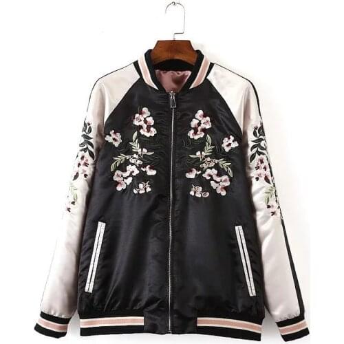 2020 Fashion European American Style Two-Sided Embroidered Womens Ladies Coat Top Stand Collar Long Sleeve