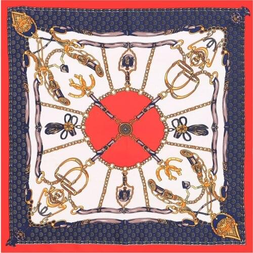 2020 new Carriage Multipurpose tie Satin square Hairband women Silk twill scarf ladies foulard femme Square towel bufanda shawl