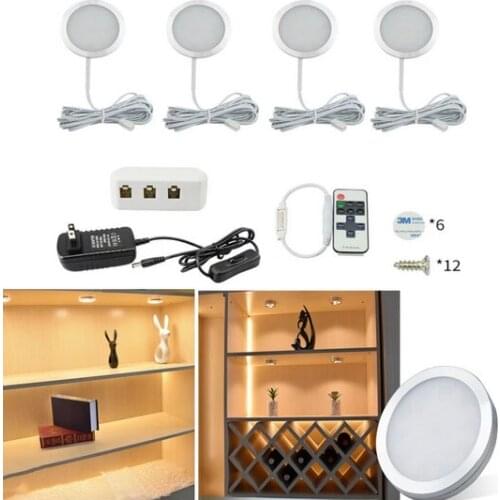 3/4/6/8PCs/set 12V Under Cabinet Light Wireless Downlight Spotlights Kitchen Cabinets Cupboard Light Stair Lights LED Lighting