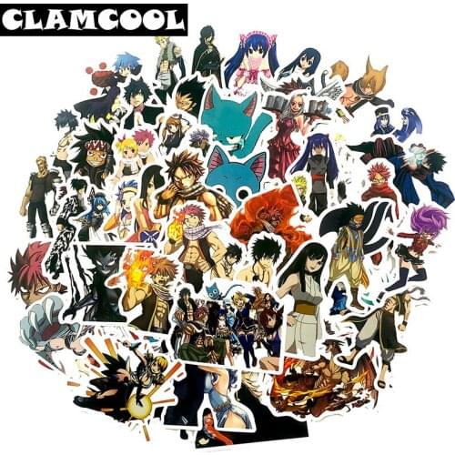 52Pcs Classic Japanese Anime Fairy Tail Sticker For Bike Motorcycle Skateboard Guitar Laptop Luggage Graffiti Sticker