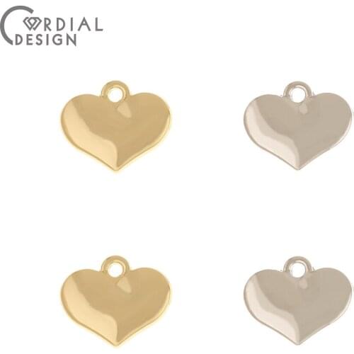 Cordial Design 100Pcs 13*16MM Jewelry Accessories/Heart Shape/Pendants/Jewelry Findings & Components/DIY Making/Hand Made