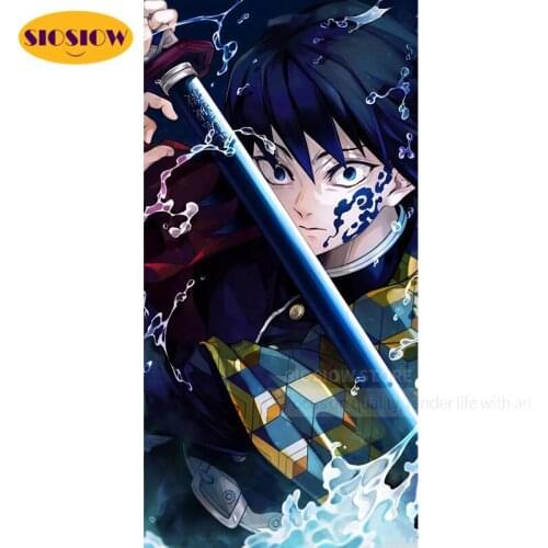 5d Diy Diamond Painting Demon Slayer Kimetsu No Yaiba Figure Tomioka Giyuu 3d Diamond Mosaic Embroidery Full Square Cross Stitch