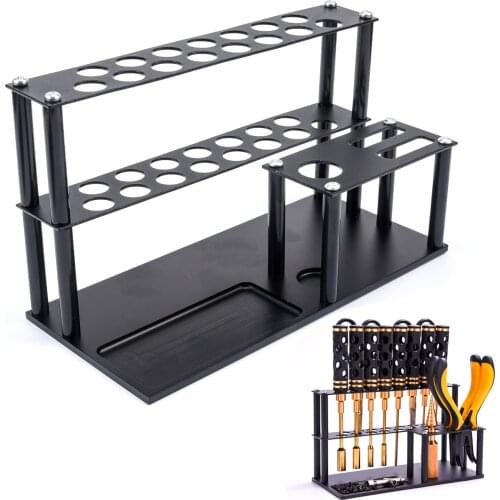 Aluminum Alloy Tool Storage Rack Screwdriver Tools Bracket Scissors Pliers Knife Tool Socket Holder for RC Car Boat Model DIY