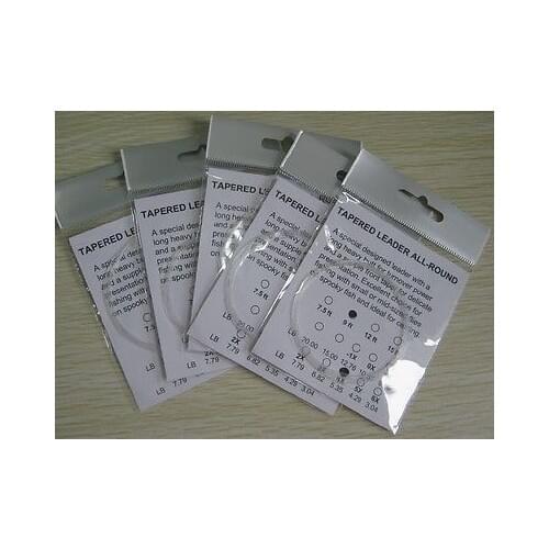 Aventik 7.5ft 9ft 12ft and 15ft 0X-6X 5pcs Per Size Fly Fishing Leader Clear Tapered Leader Fly Line Nylon Fly Line Leader