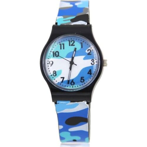 Kids Girls Boys Plastic Wrist Watch Analog Quartz Sport Watch Camouflage Watch Cartoon Watch PVC Wristband