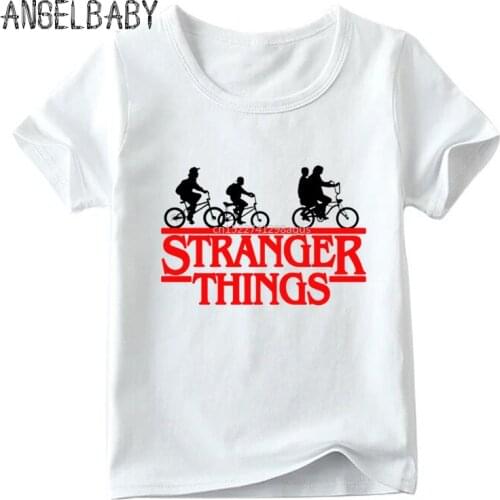 Boys and Girls Cartoon Stranger Things Wills Message Print T shirt Kids Summer Casual White Tops Children Funny T-shirt,ooo2421