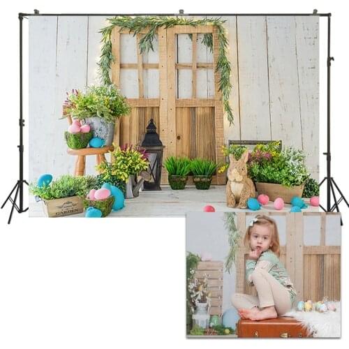 HUAYI Photo Background Easter Day Photography Backdrops Newborns Baby Child Studio Easter Bunny Spring Decor Backdrop W-3873