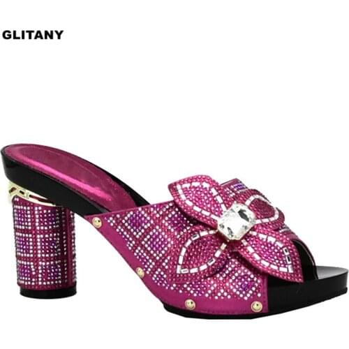 Italian Shoes for Womens Wedding Italian Ladies Shoes Sets for Parties Slip on Rhienstone Parties Shoes African Wedding Shoes