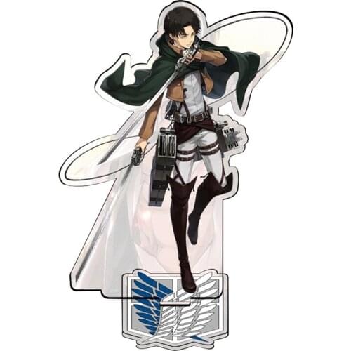 Anime Attack on Titan Square Acrylic Desktop Toy Anime Character Levi Ackerman Stand Figure Model For Fans Collection