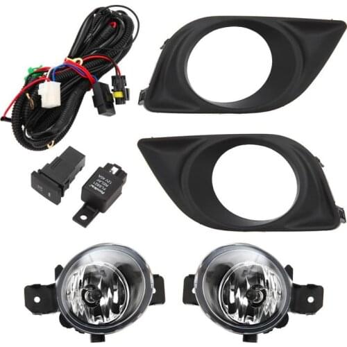 Left & Right Car Fog Lamp For Nissan Versa 2007-2014 Auto Front Bumper Driving Fog Light Assembly Cover Grille Wiring Harness