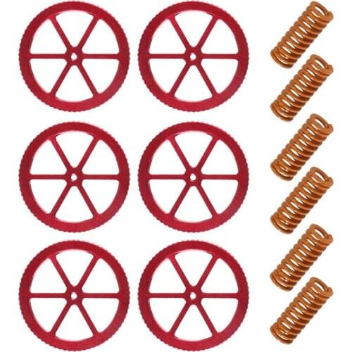 Upgraded Creality Aluminum Hand Twist Leveling Nut 6 PC with 6 PCHot Bed Die Springs For Ender 3 3 Pro Ender 5 5 Plus Pro CR-20
